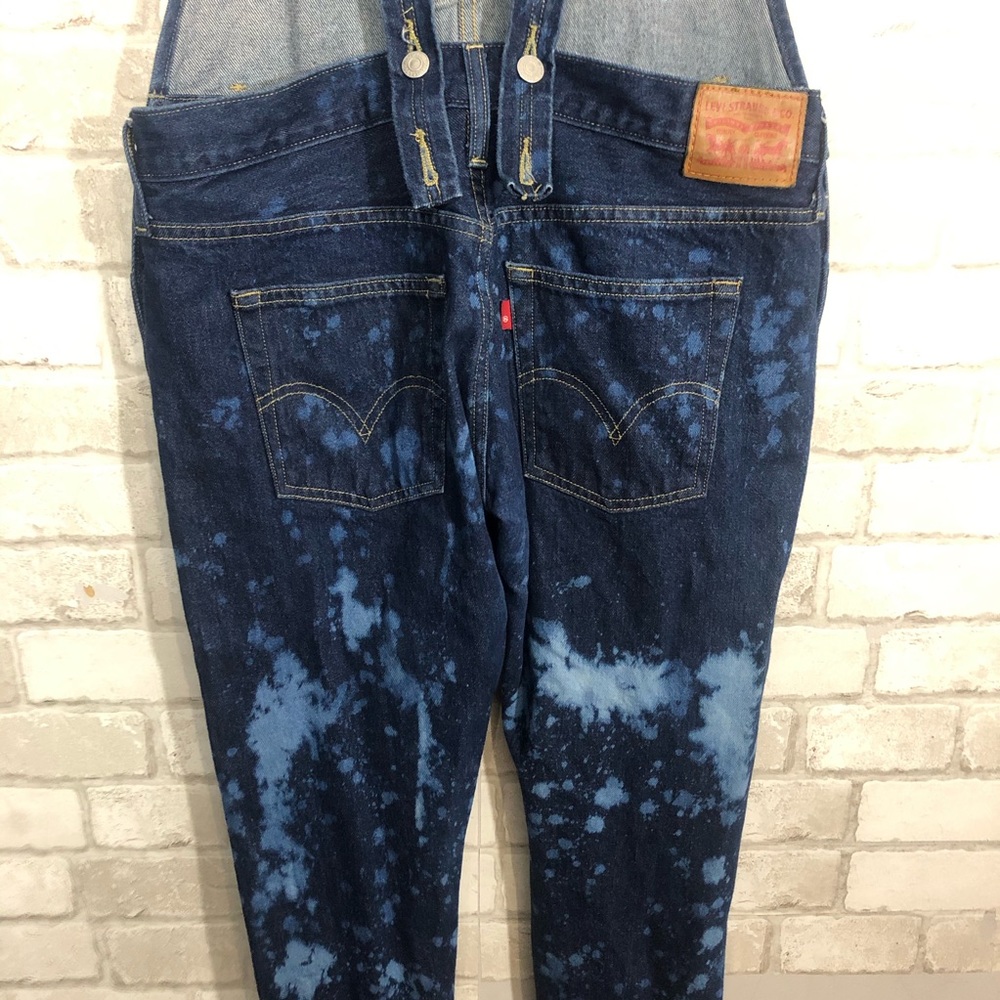 Cuffed Distressed Adjustable Bleached Overalls - image 7